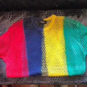 Dsquared multi color fishnet sweater